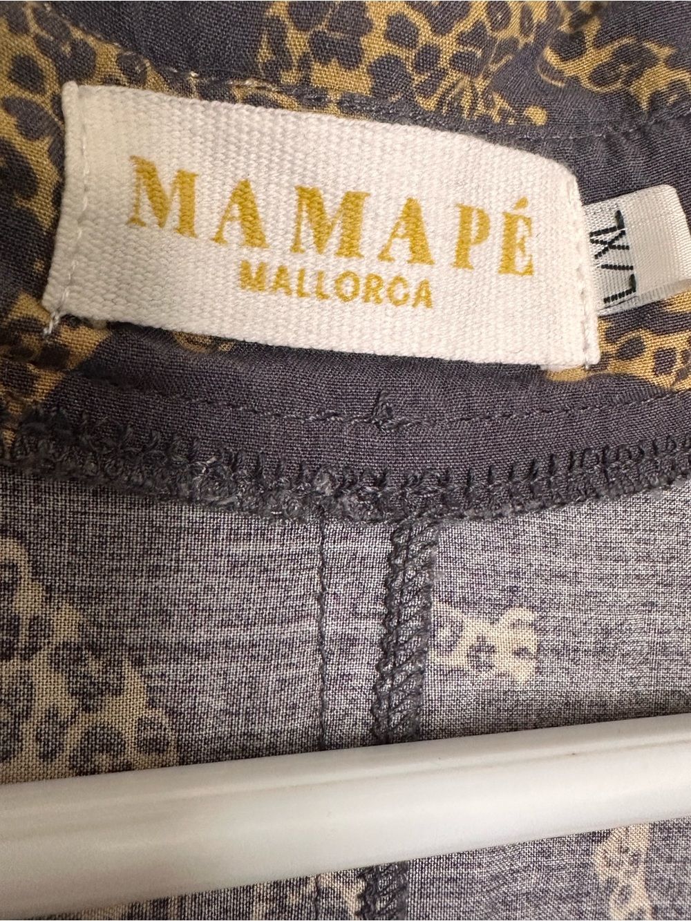 Mamapé Mallorca Women's Midi Tie-Front Dress in Dark Gray with Leopard Print - Picture 3 of 4